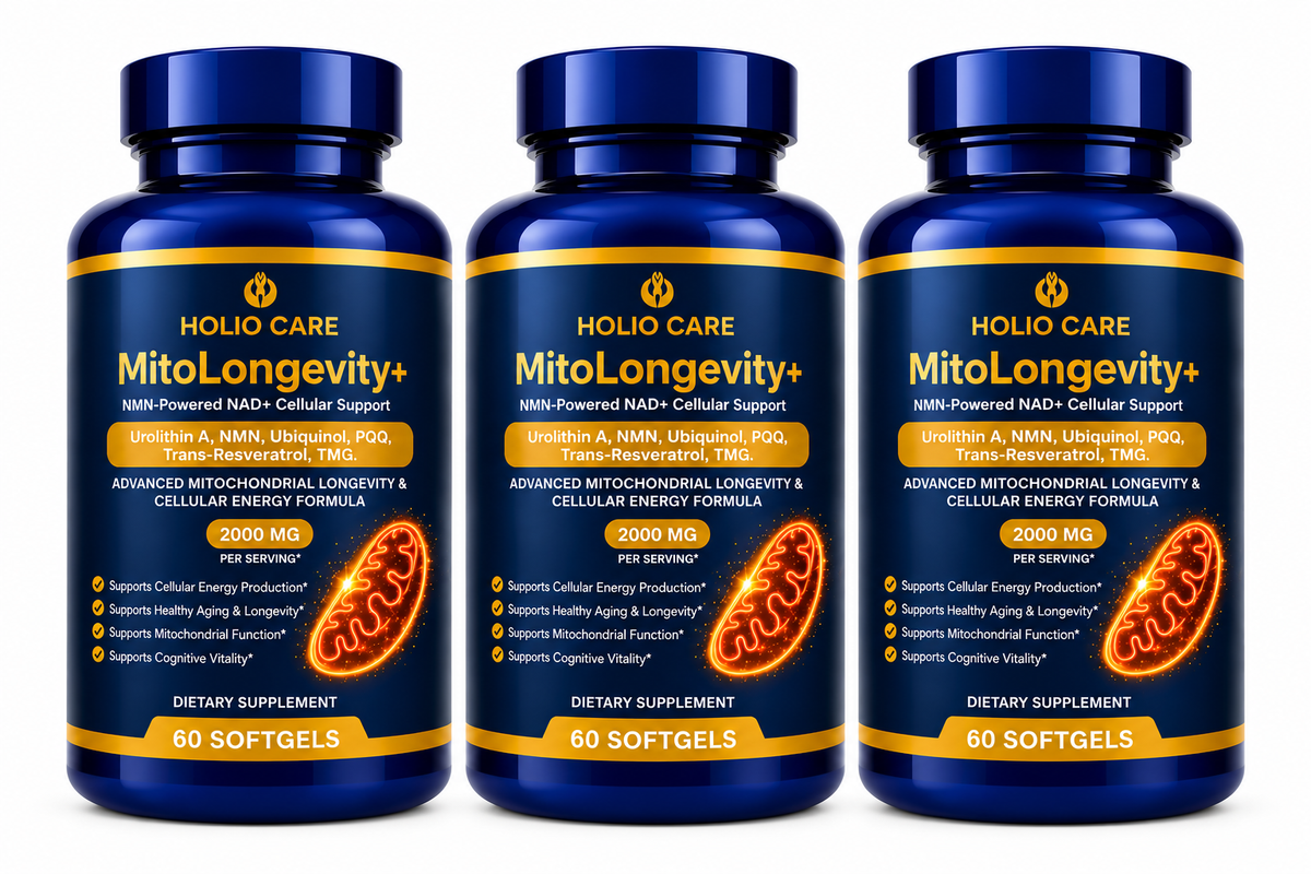 MitoLongevity+ | NMN-Powered NAD+ Complex with Urolithin A, Ubiquinol (CoQ10), PQQ & Trans-Resveratrol | Cellular Energy & Mitochondrial Support | 60 Softgels