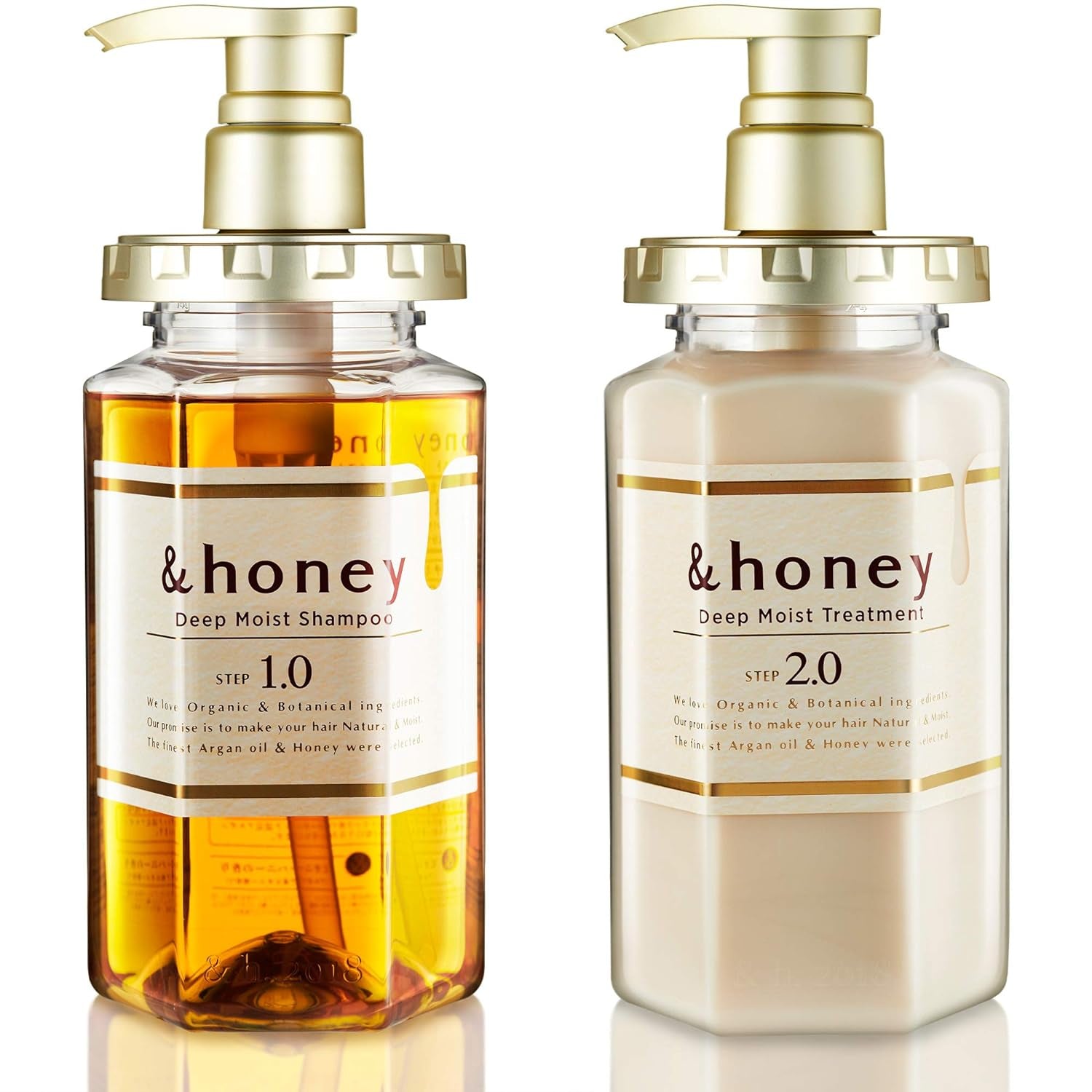 &Honey Shampoo & Conditioner Set Organic Hair and Scalp Care for Intense Cleansing and Hydration - Moisture-Enhancing Wash and Protection - Ideal for Straight, Curly, Curl, Kinky, Frizzy, Treated, Col