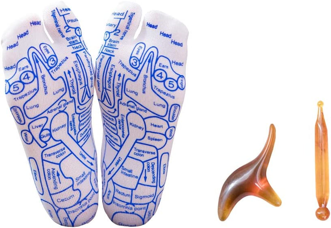 Reflexology Socks with Trigger Point Massage Tool - Foot Pain Relief for Men & Women