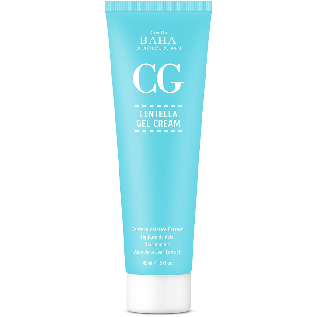 Cos De BAHA Centella Asiatica Soothing Calming Cream for Face/Neck - Cica Facial Gel Cream Lightweight Hydrate Boost Smooth, Daily Face Moisturizer, Silicone-Free, Lotion, 1.5 Fl Oz