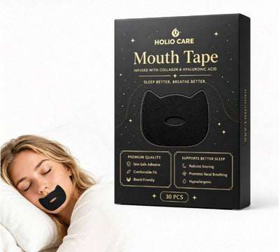 Holio Care Mouth Tape with Collagen & Hyaluronic Acid | Gentle Sleep Tape for Better Nasal Breathing | Skin-Friendly Adhesive | 30 Patches