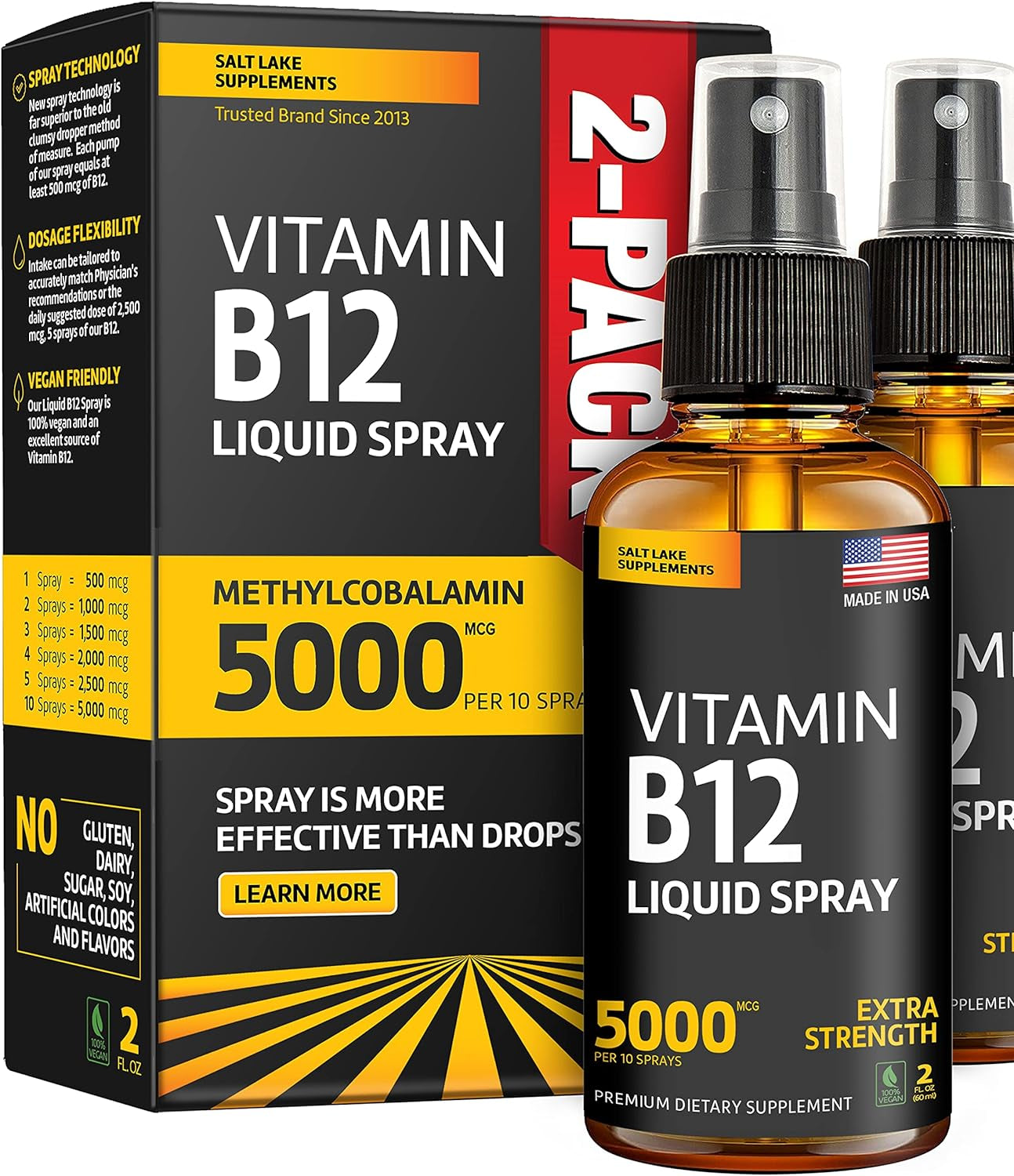 "Vegan B12 Liquid Boost - Energize & Elevate Mood with Methylcobalamin Spray"