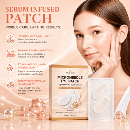Microneedle Eye Patch for Dark Circles & Puffiness | Hydrating Under Eye Patches | Holio Care