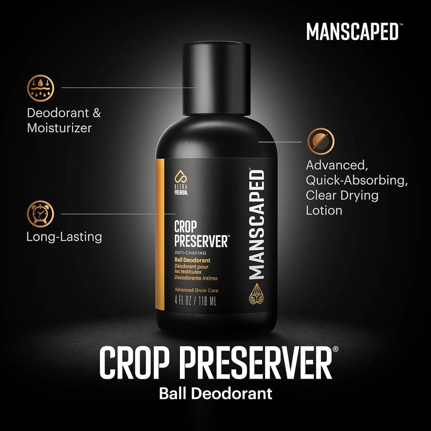 "MANSCAPED® Crop Preserver™: Cooling Ball Deodorant & Moisturizer for Men, 4oz"
