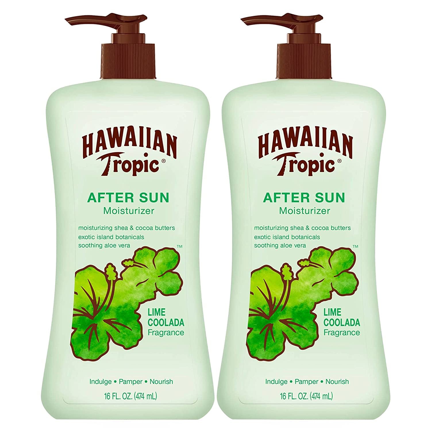 "Refreshing Hawaiian Tropic Lime Coolada After Sun Lotion Twin Pack - 16oz Each"
