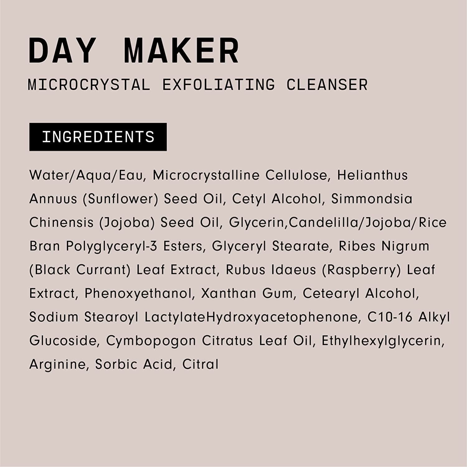 "Versed Day Maker Microcrystal Exfoliating Cleanser - Vegan Creamy Facial Wash for Clear, Glowing Skin (3 Fl Oz)"