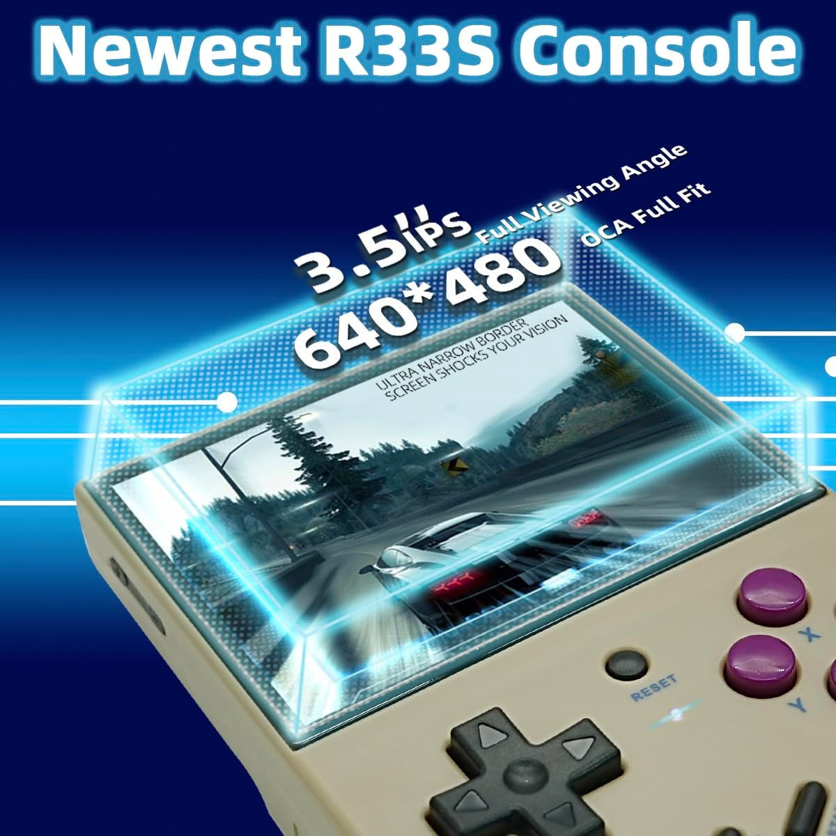 R33S Handheld Game Console 3.5-Inch Preinstalled Emulator System RK3326 3200Mah 32GB+64GB - Multiple Colors