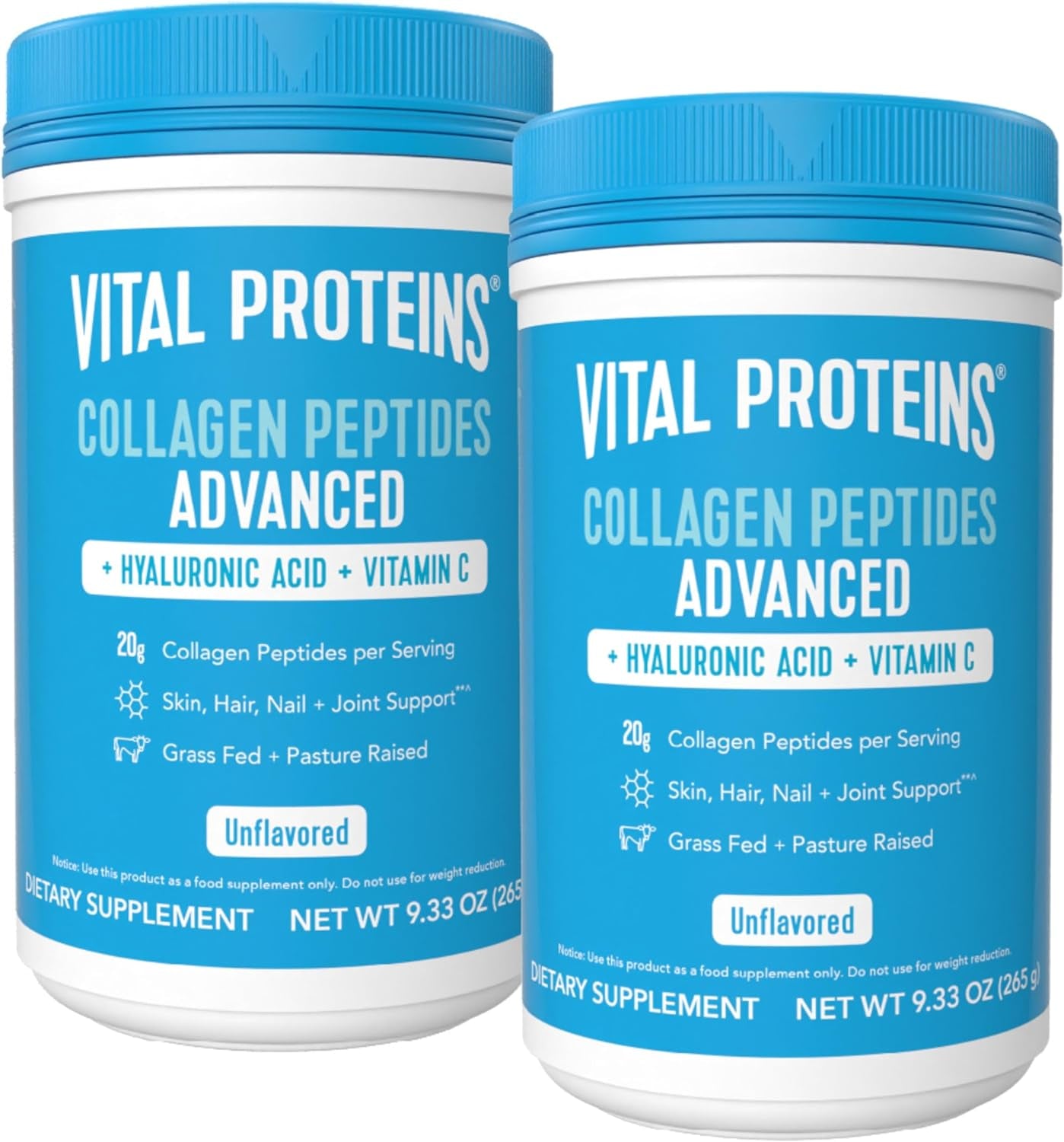 "Vital Proteins Collagen Peptides Powder - Hyaluronic Acid, Vitamin C - 20 Oz"