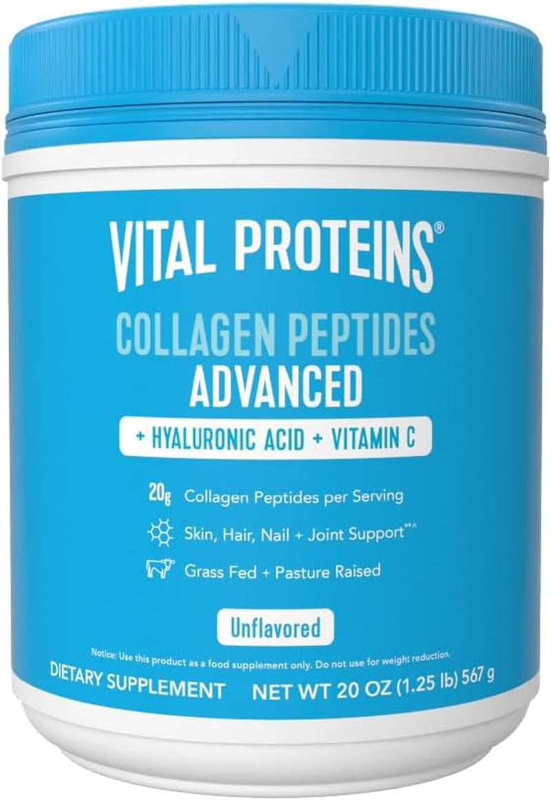 "Vital Proteins Collagen Peptides Powder - Hyaluronic Acid, Vitamin C - 20 Oz"