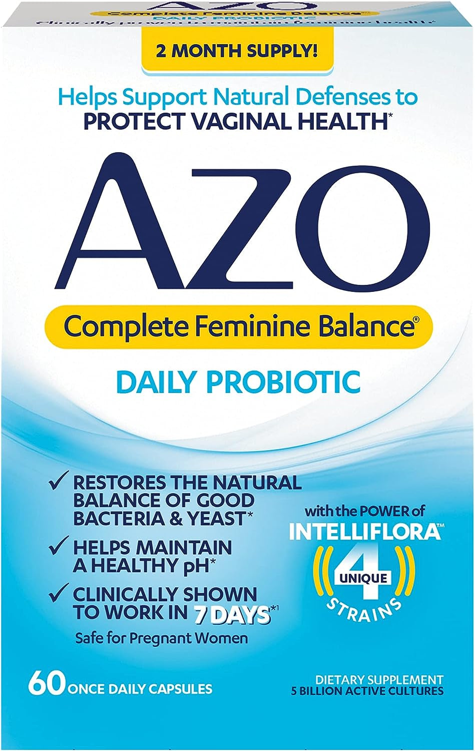 "AZO Complete Feminine Balance Probiotics - Vaginal Health Support, 30 Count"