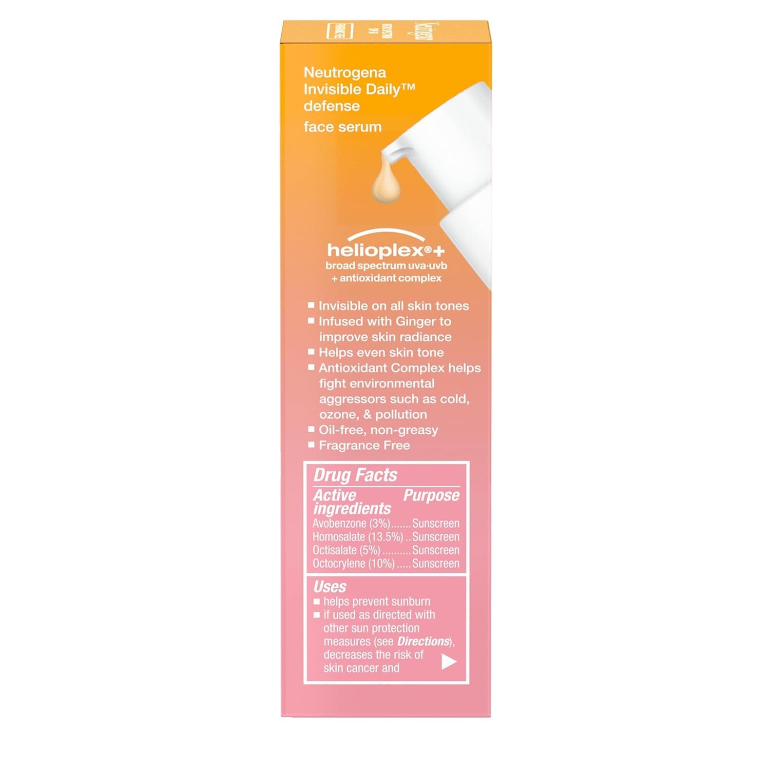 Neutrogena Glow-Boosting Face Sunscreen Serum SPF 60, Oil-Free - 1.7 Fl. Oz