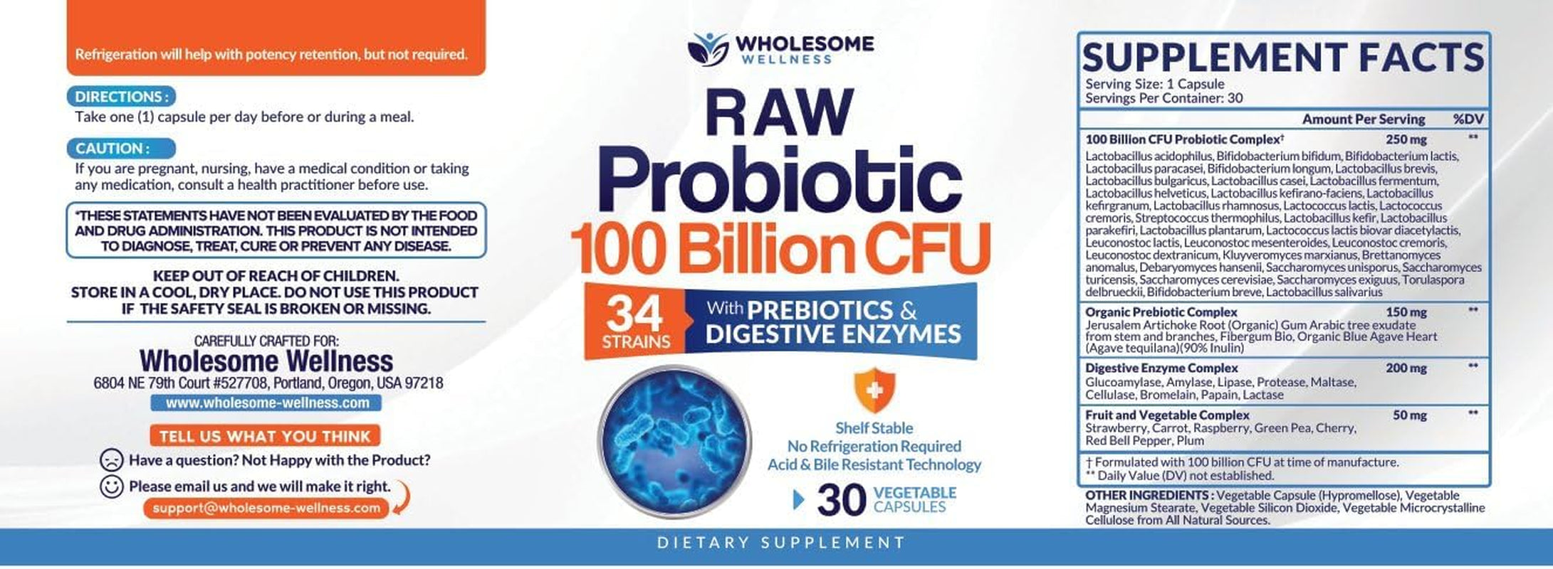 Ultimate Organic Probiotic Power: 100 Billion CFU for Women, Men, and Adults