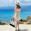 "Beach Chic: Custom Initial Canvas Tote - The Perfect Monogrammed Gift for Stylish Women"