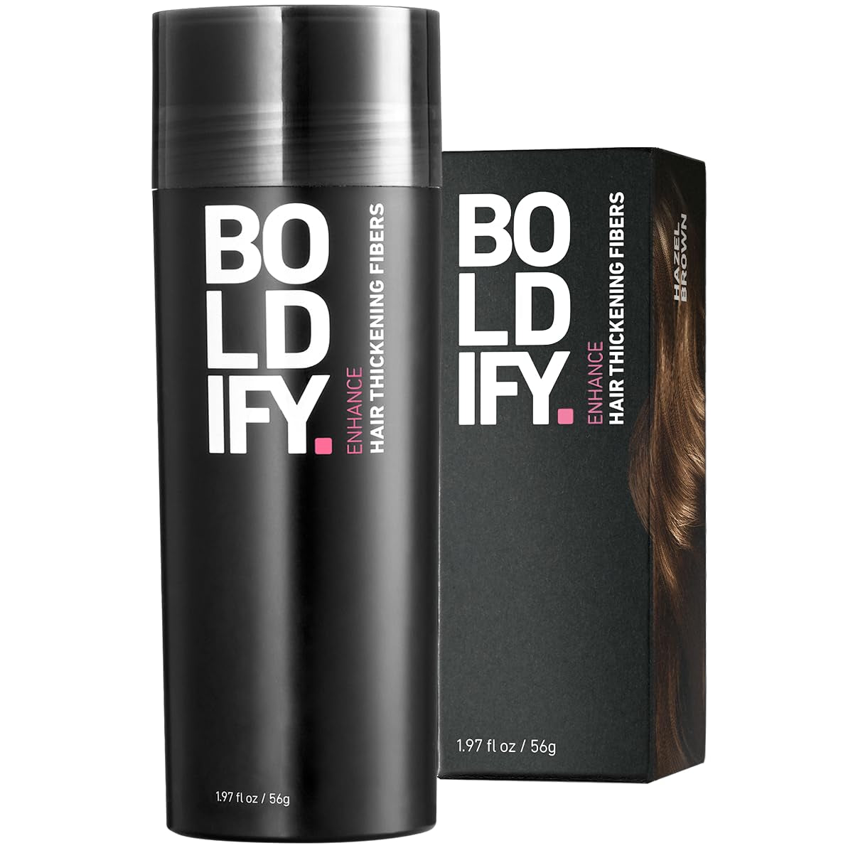 BOLDIFY Hair Fibers (56G) Fill in Fine and Thinning Hair for an Instantly Thicker & Fuller Look - Best Value & Superior Formula -14 Shades for Women & Men - DARK BROWN