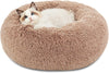 Bedsure Calming Cat Beds for Indoor Cats - Small Cat Bed Washable 20 Inches, Anti-Slip round Fluffy Plush Faux Fur Pet Bed, Fits up to 15 Lbs Pets, Camel