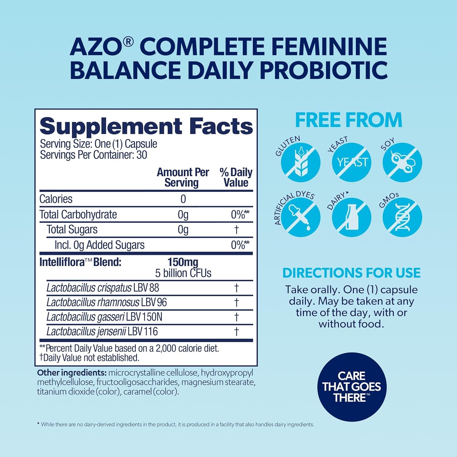 "AZO Complete Feminine Balance Probiotics - Vaginal Health Support, 30 Count"