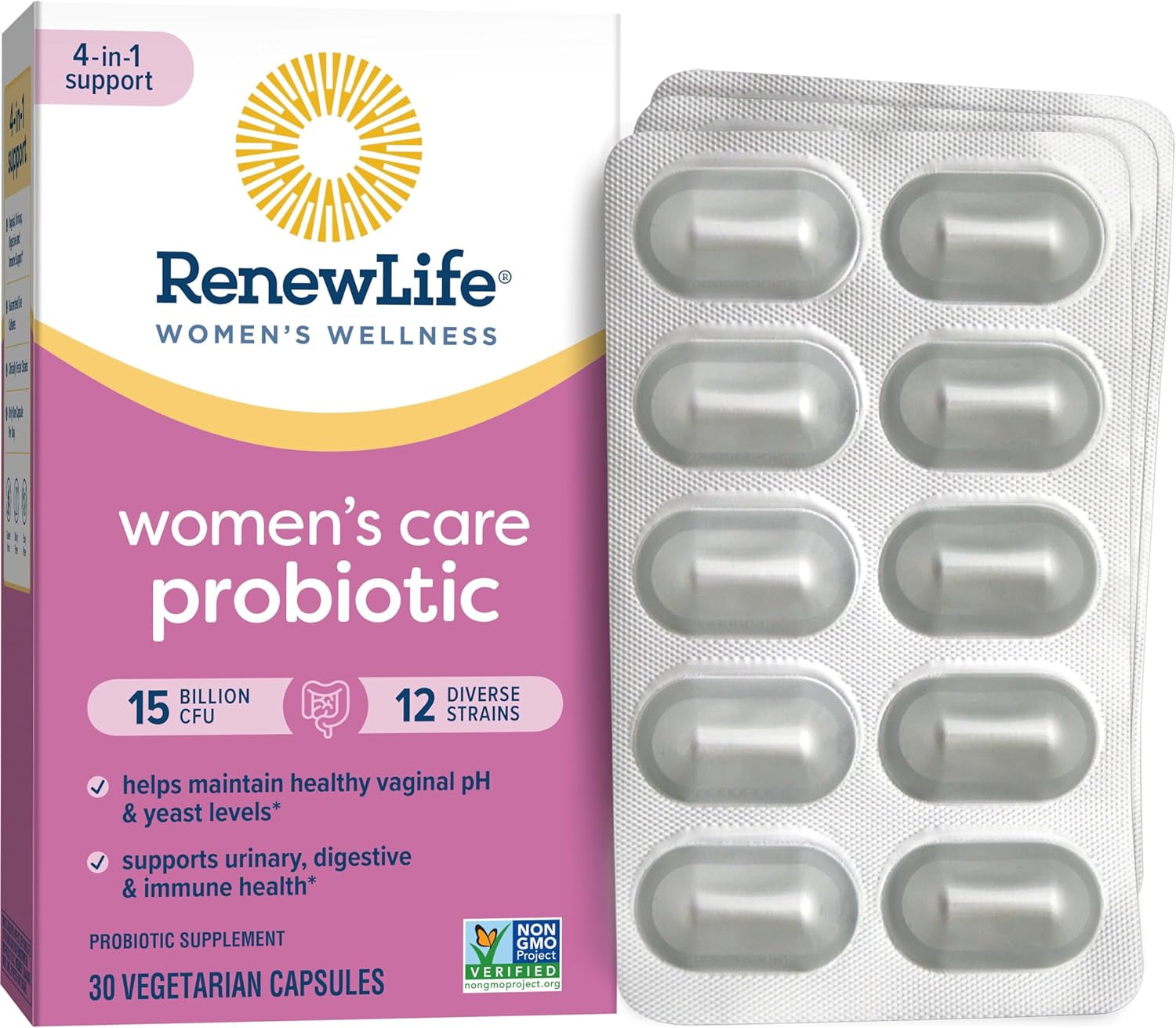 "Renew Life Women's Probiotic: Supports Women's Health, 15 & 25 Billion CFU - 30 Ct"