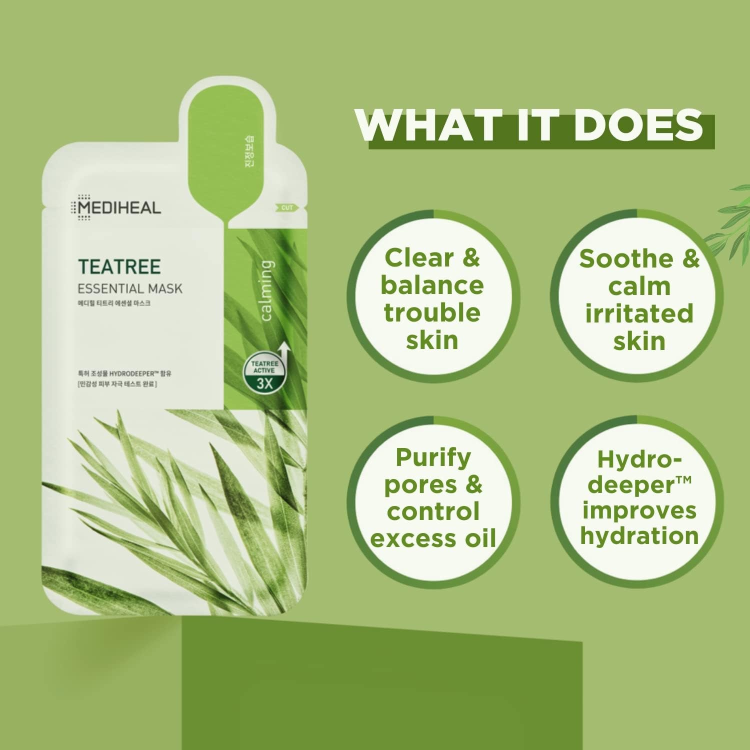 "Mediheal Tea Tree Essential Face Mask - Skin Soothing Blemish Treatment Set (30 Sheets)"