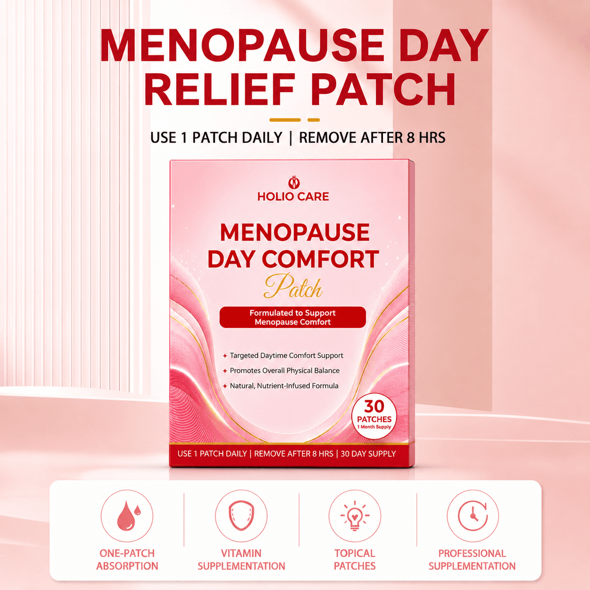 Daily Wellness Patch for Women – Vitamin & Botanical Transdermal Patch (30-Day Supply)
