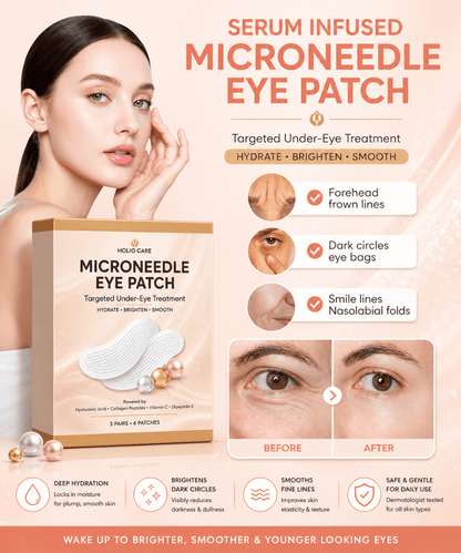 Microneedle Eye Patch for Dark Circles & Puffiness | Hydrating Under Eye Patches | Holio Care