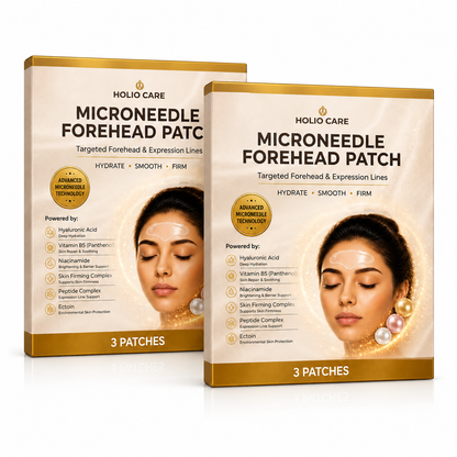 Holio Care Microneedle Forehead Patch – Advanced Forehead Wrinkle Patch with Hyaluronic Acid, Vitamin B5, Niacinamide & Peptide Complex – Hydrating Cosmetic Forehead Patch – 3 Patches
