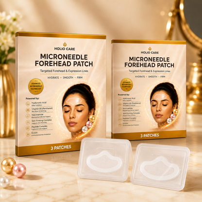 Holio Care Microneedle Forehead Patch – Advanced Forehead Wrinkle Patch with Hyaluronic Acid, Vitamin B5, Niacinamide & Pepti
