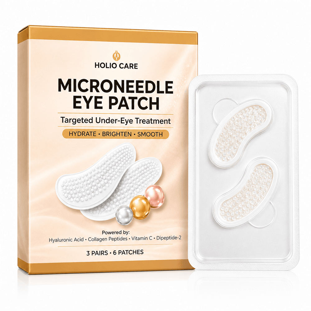 Microneedle Eye Patch for Dark Circles & Puffiness | Hydrating Under Eye Patches | Holio Care