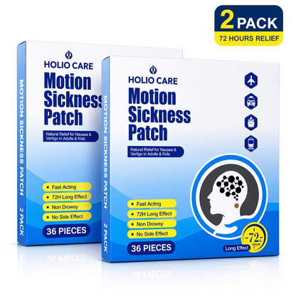 Holio Care Motion Sickness Patch – Natural Aromatherapy Travel Patch for Car, Ship & Airplane (36-Pack)