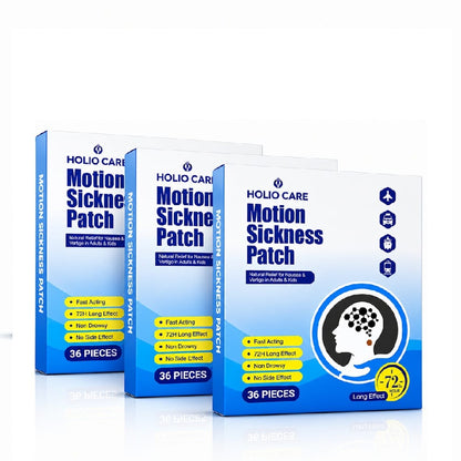 Holio Care Motion Sickness Patch – Natural Aromatherapy Travel Patch for Car, Ship & Airplane (36-Pack)