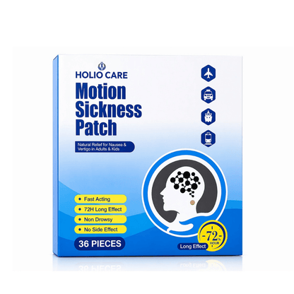 Holio Care Motion Sickness Patch – Natural Aromatherapy Travel Patch for Car, Ship & Airplane (36-Pack)