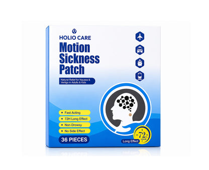 Holio Care Motion Sickness Patch – Natural Aromatherapy Travel Patch for Car, Ship & Airplane (36-Pack)