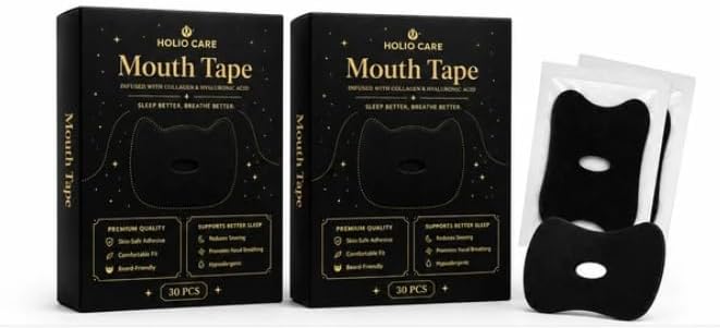 Mouth Tape for Sleep | Premium Black Lip Closure Strips with Hyaluronic Acid & Collagen | Gentle Skin-Friendly Adhesive | Comfortable Overnight Wear | 30 Individually 30strips
