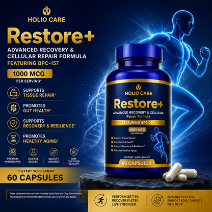Restore+ Daily Wellness Formula | Holio Care | 60 Capsules