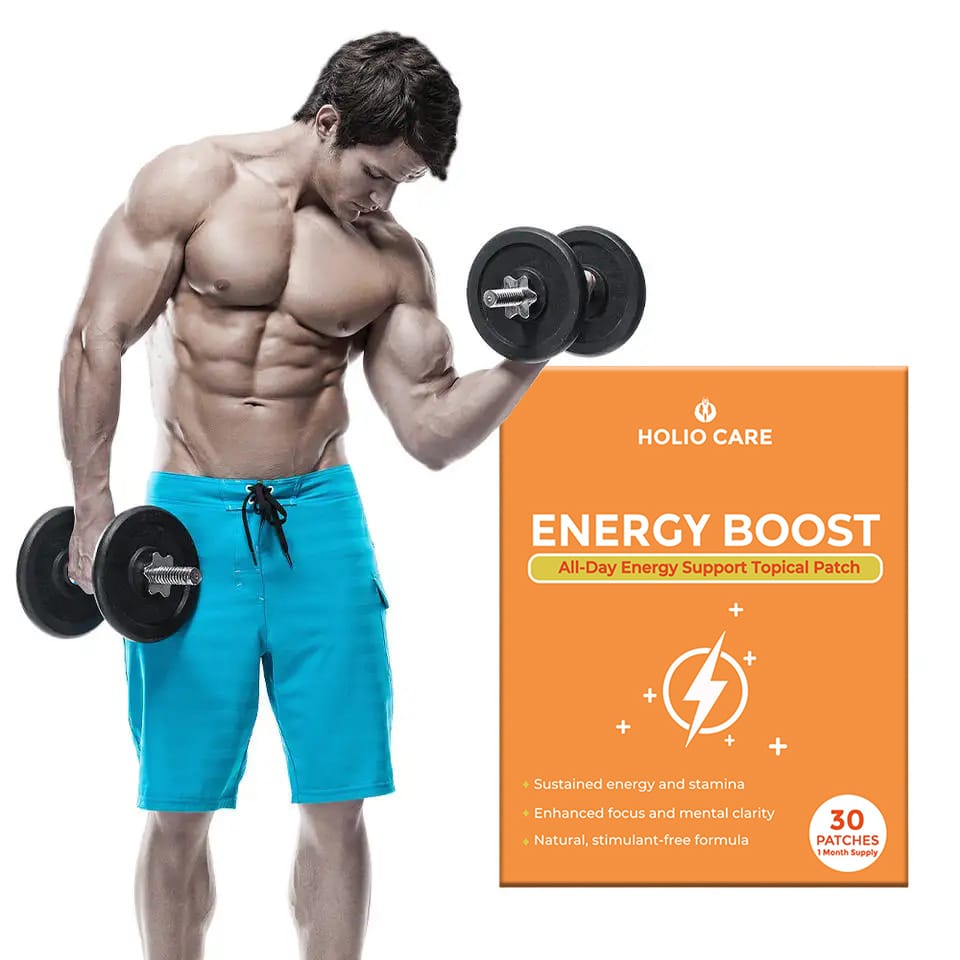 Holio Care Energy Boost Patch — Daily Transdermal Support for Focus, Stamina & Vitality | Natural, Sugar-Free (30-Day Supply)