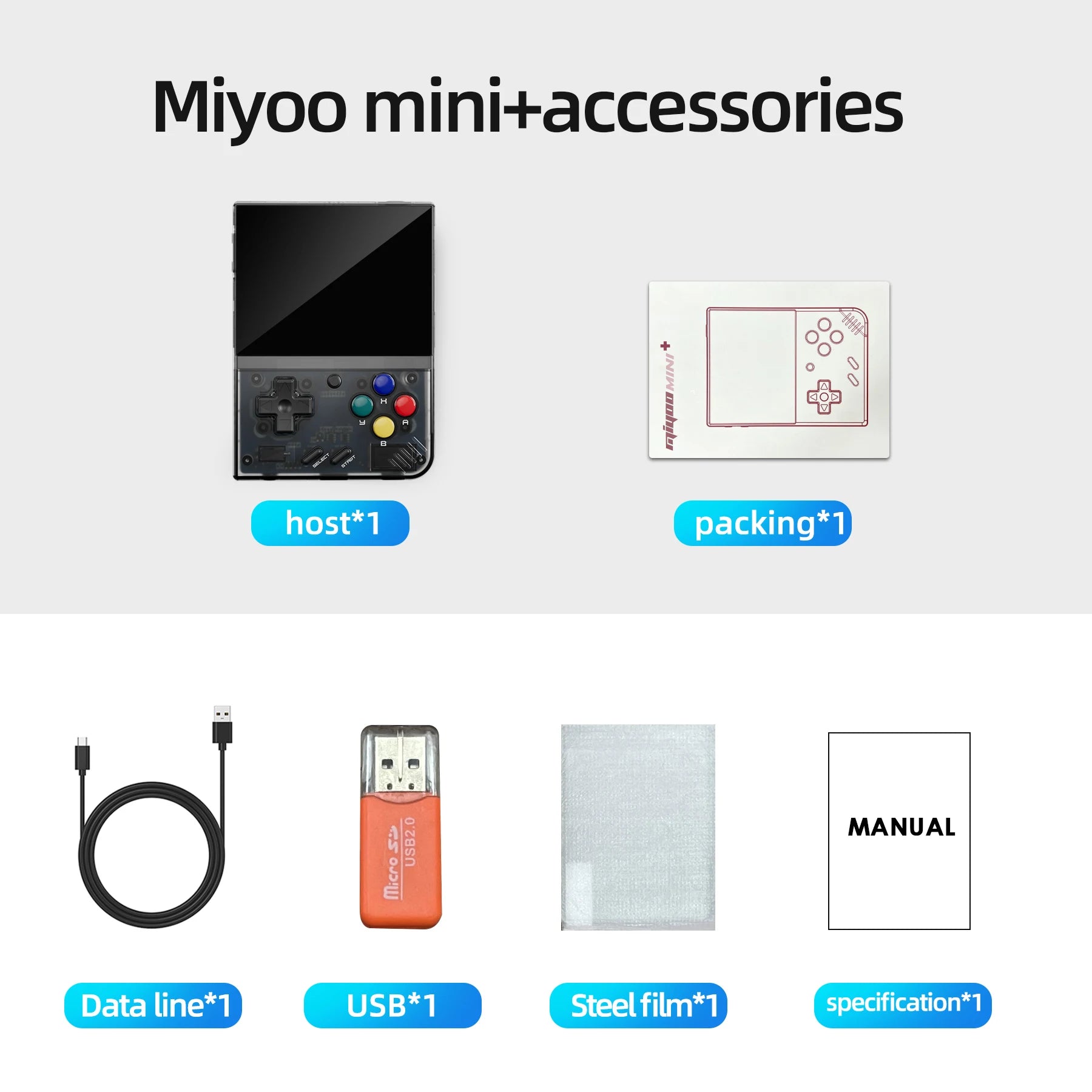MIYOO Mini+ Portable Retro Handheld Game Console V2 Mini+ IPS Screen Classic Video Game Console Linux System - Best Gift