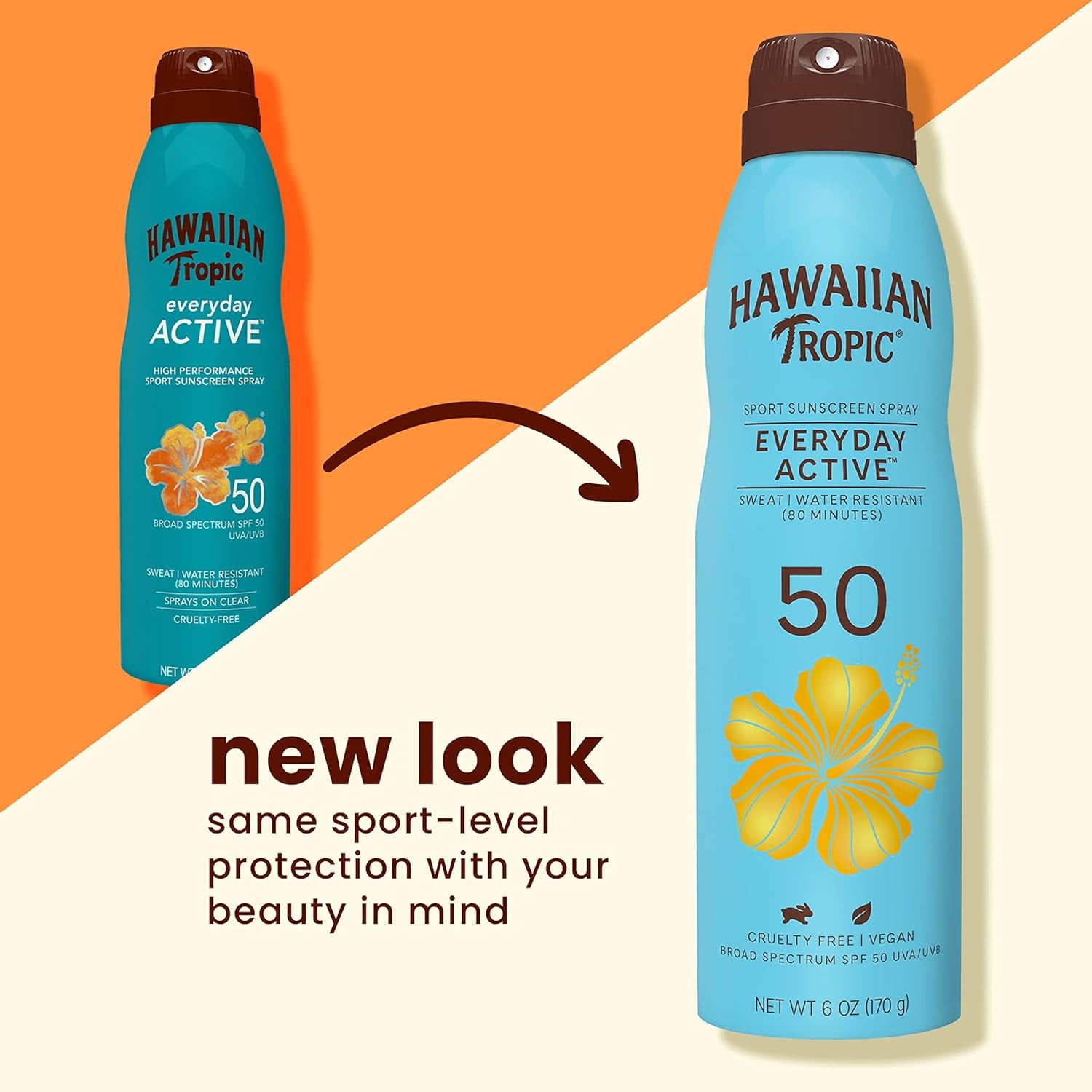"2-Pack Hawaiian Tropic Everyday Active SPF 50 Sunscreen Spray, 6oz Each"