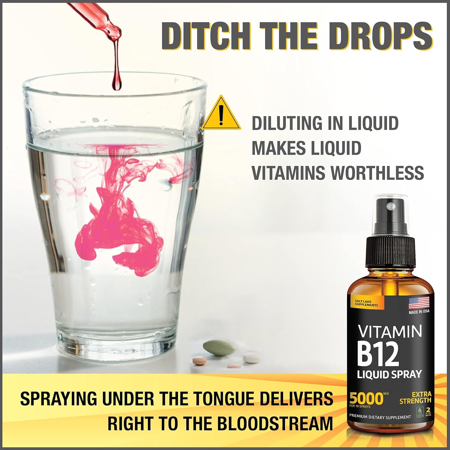 "Vegan B12 Liquid Boost - Energize & Elevate Mood with Methylcobalamin Spray"