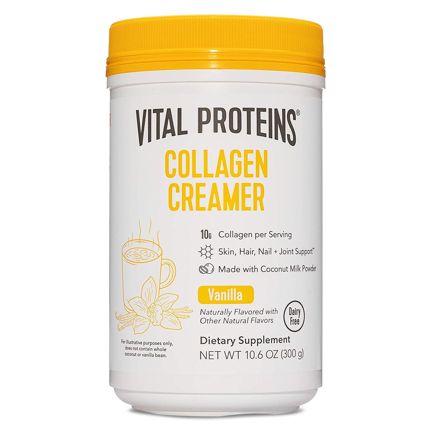 "Vital Proteins Vanilla Collagen Coffee Creamer for Healthy Hair, Skin, and Nails - Energy-Boosting MCTs Included!"