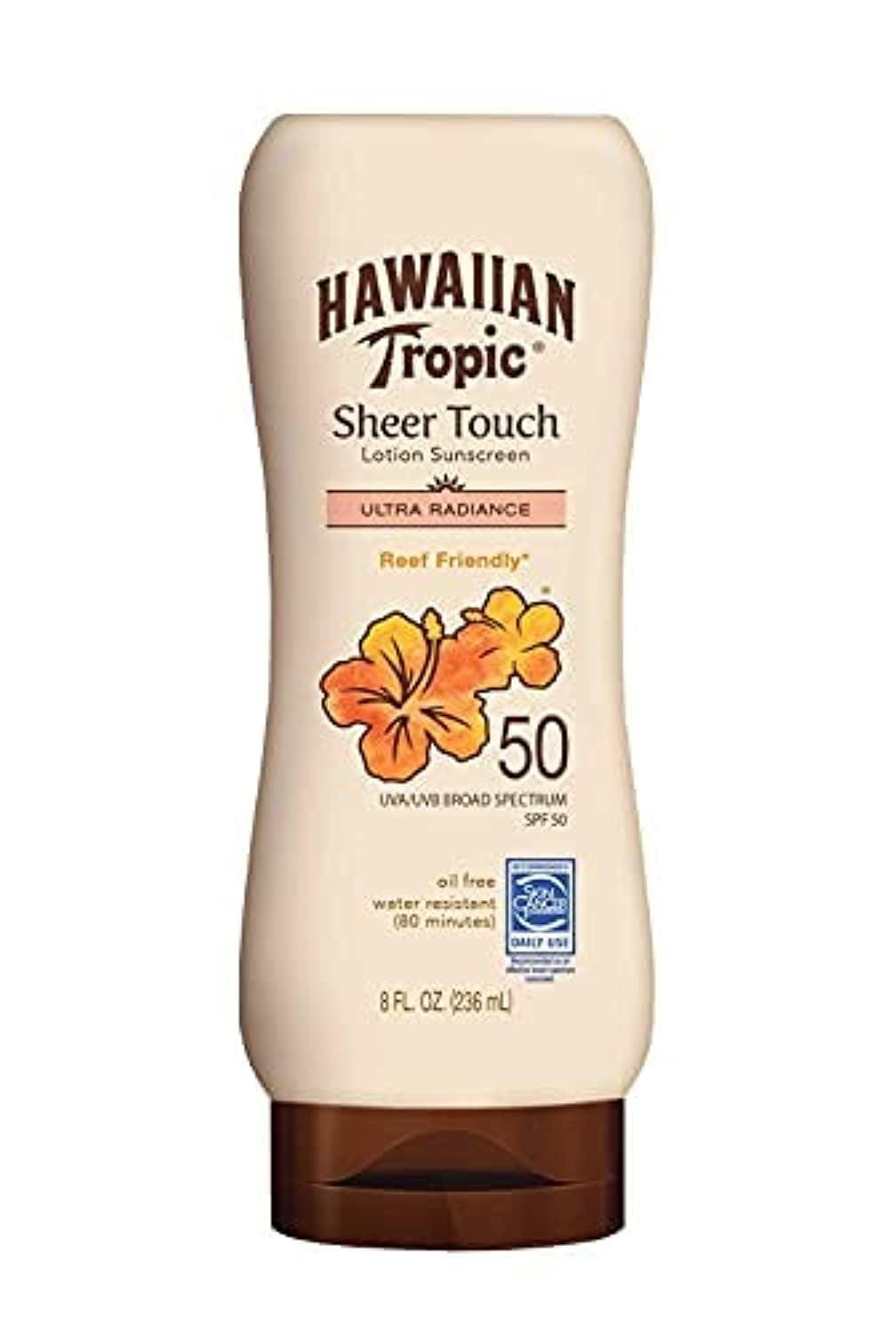 "Radiant Protection: Hawaiian Tropic Sheer Touch Ultra Radiance Lotion Sunscreen SPF 50 Twin Pack"