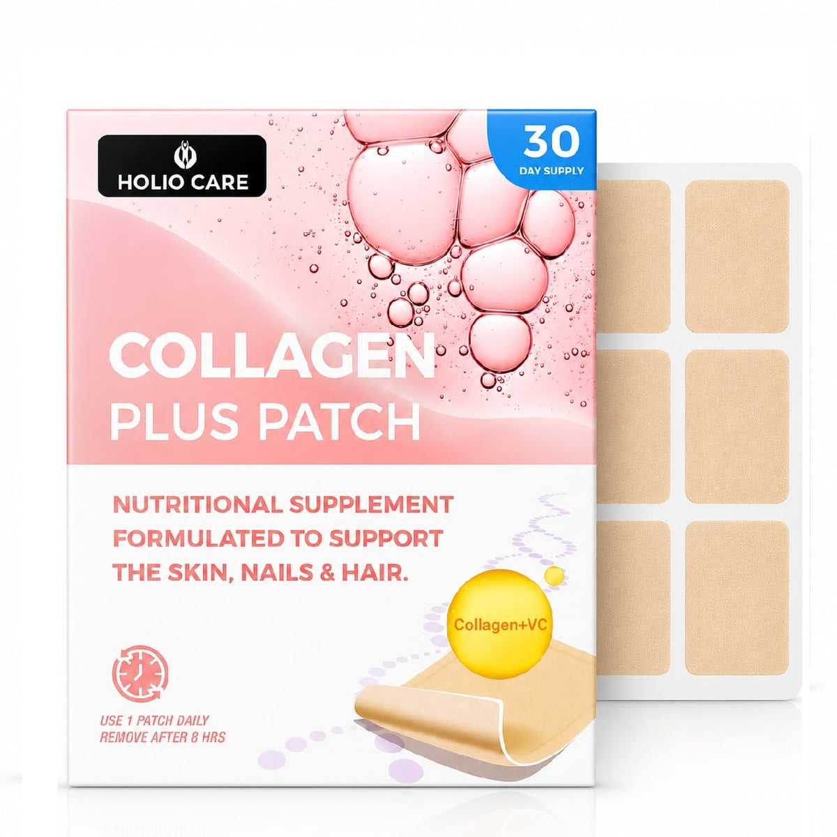 Collagen Supplements Patch – Transdermal Collagen Peptide Patch for Firmer-Looking Skin & Youthful Glow
