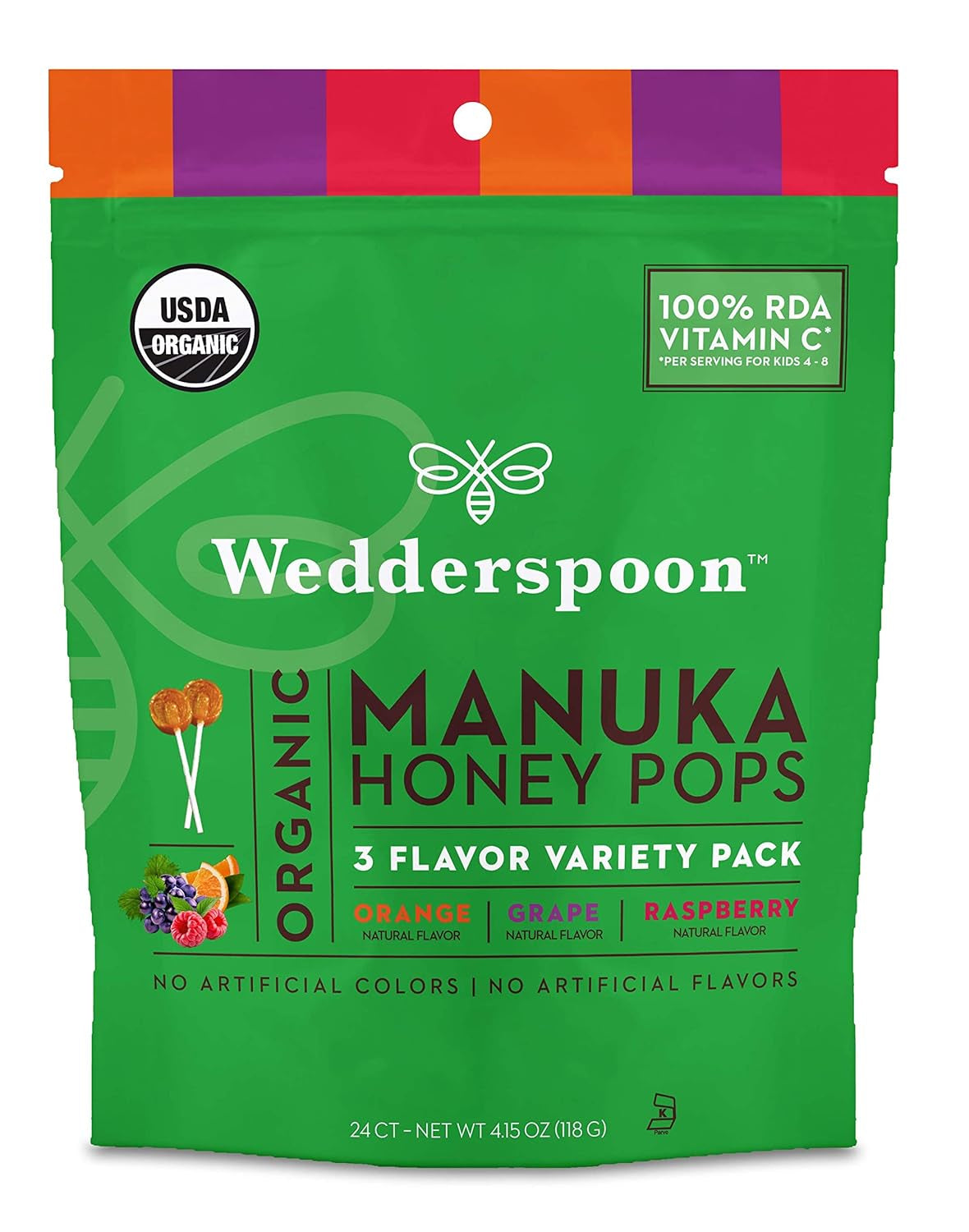 Wedderspoon Organic Manuka Honey Drops, Variety Pack, 4 Oz (Pack of 6) - Genuine New Zealand Honey - Perfect Remedy for Dry Throats