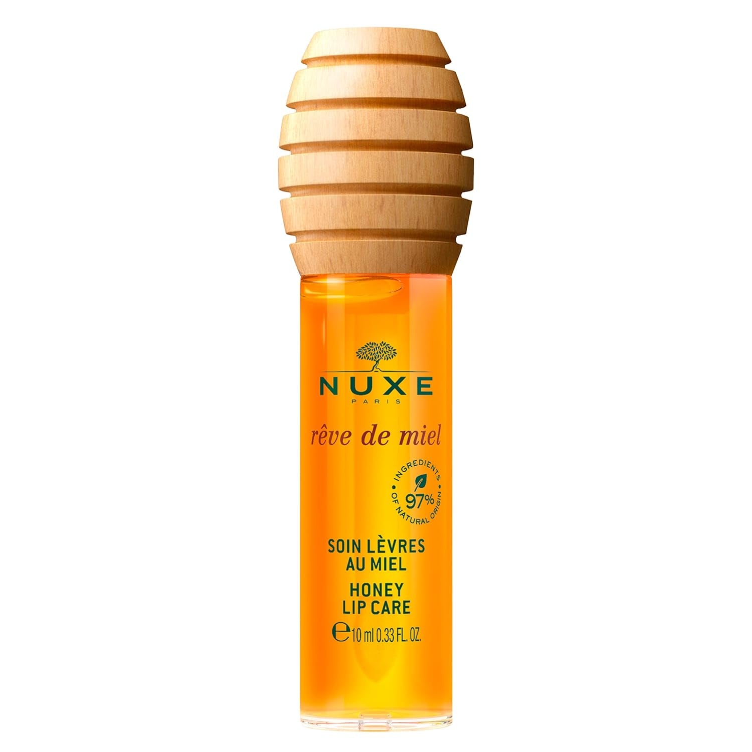 "NUXE Rêve De Miel Honey Lip Oil - Luxurious Organic Lip Gloss for Ultra Shiny Moisturized Lips"