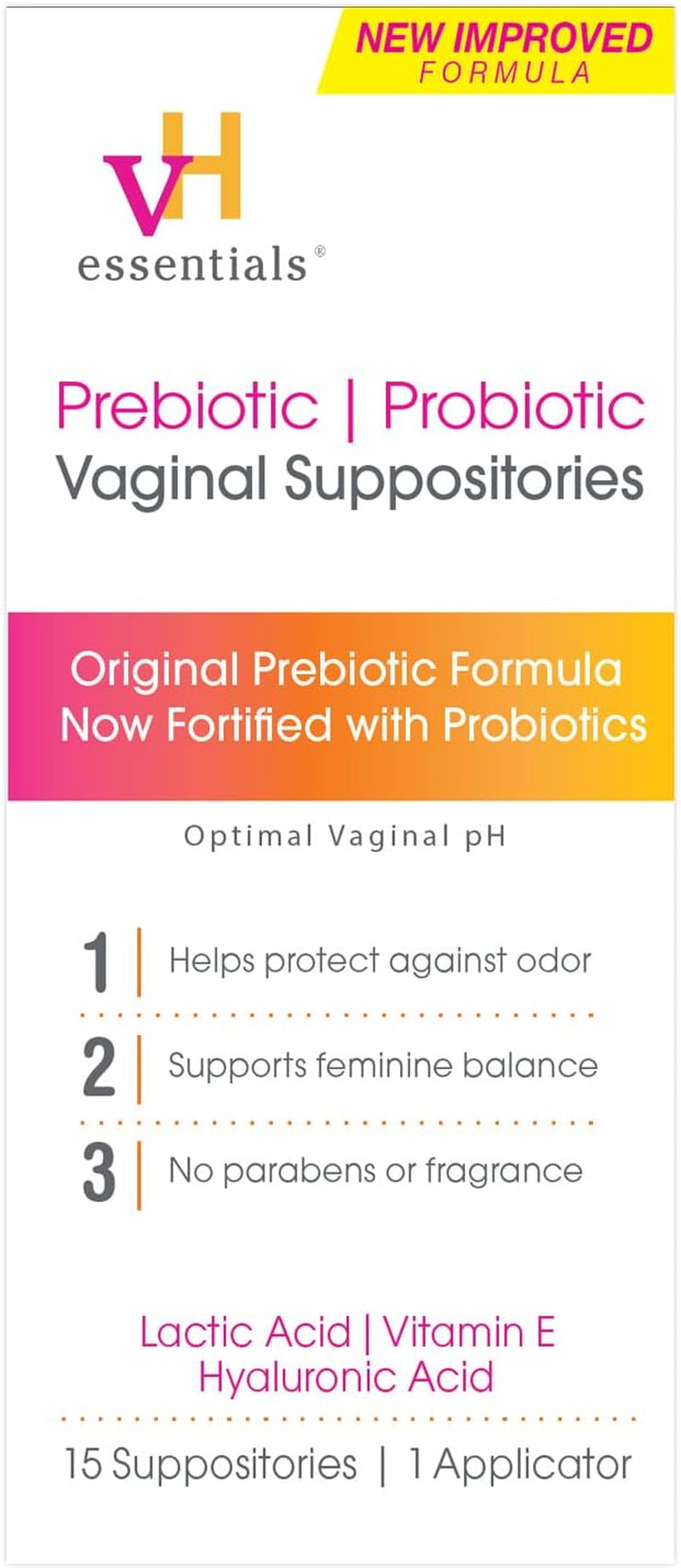 "PH Balanced Vaginal Suppositories - 15 Count"