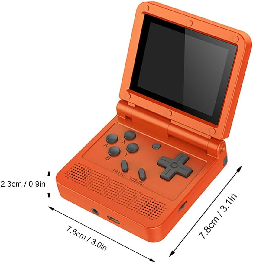 Goolrc Handheld Game Console 3-Inch IPS Screen Open Flip Handheld Console with 16G TF Card Built in 2000 Games Portable Mini Retro Game Console for Kids Red