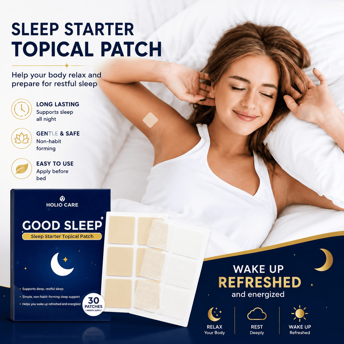 Good Sleep Patch – Overnight Transdermal Sleep Support Patch (30-Day Supply)