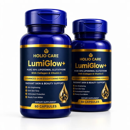 LumiGlow+ Liposomal Glutathione Brightening Formula | With Collagen & Vitamin C | Skin Brightening & Beauty Support | 60 Capsules | Holio Care