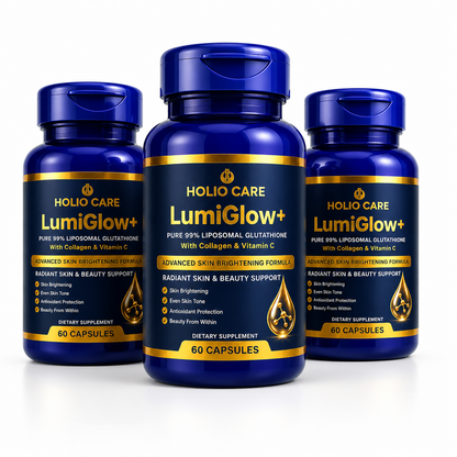 LumiGlow+ Liposomal Glutathione Brightening Formula | With Collagen & Vitamin C | Skin Brightening & Beauty Support | 60 Capsules | Holio Care