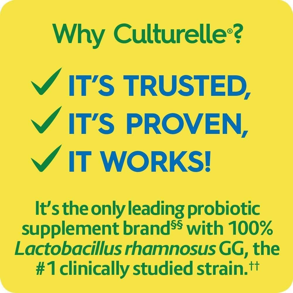Culturelle Health & Wellness Daily Probiotic for Women & Men - 30 Count - 15 Billion Cfus & a Proven-Effective Probiotic Strain Support Your Immune System- Gluten Free, Soy Free, Non-Gmo - Free & Fast Delivery