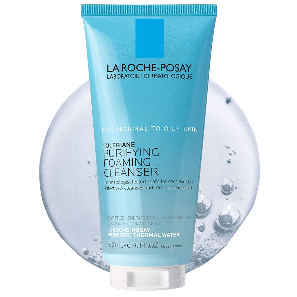 La Roche-Posay Toleriane Purifying Foaming Facial Cleanser, Oil Free Face Wash for Oily Skin and for Sensitive Skin with Niacinamide, Pore Cleanser Won’T Dry Out Skin, Unscented - Free & Fast Delivery