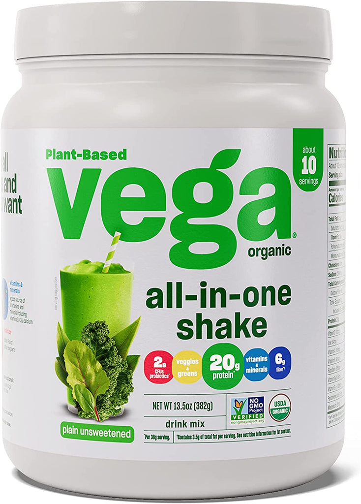 Vega Organic All-In-One Vegan Protein Powder French Vanilla (18 Servings) Superfood Ingredients, Vitamins for Immunity Support, Keto Friendly, Pea Protein for Women & Men, 1.5 Lbs(Packaging May Vary)